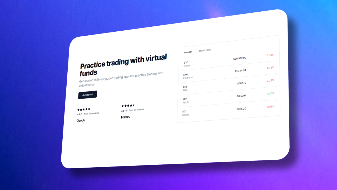 Kyle McLeod's Screenshot of the Paper Trading App interface